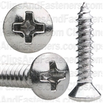 #8 X 7/8" Phillips Oval Head Tapping Screws Chrome