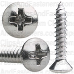 8 X 7/8 Phillips Oval Head Tap Screw Chrome