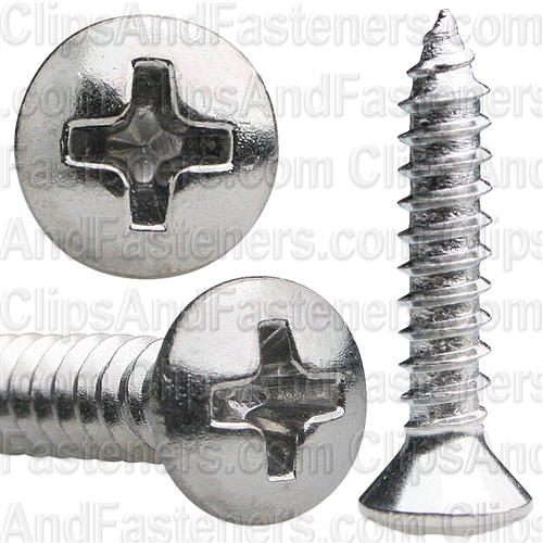 8 X 7/8 Phillips Oval Head Tap Screw Chrome