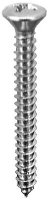 8 X 1 1/2 Phillips Oval Head Tap Screw Chrome