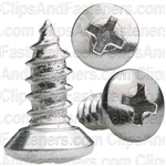 10 X 1/2 Phillips Oval Head Tap Screw Chrome