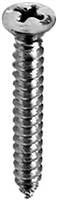 #10 X 1-1/4" Phillips Oval #8 Head Tapping Screws Chrome