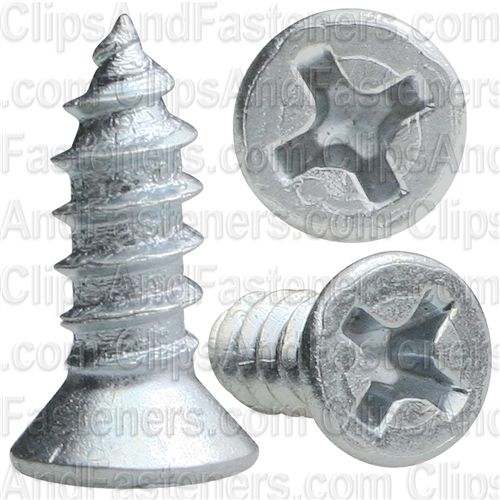 #8 X 1/2" Phillips Flat #6 Head Tapping Screw Zinc