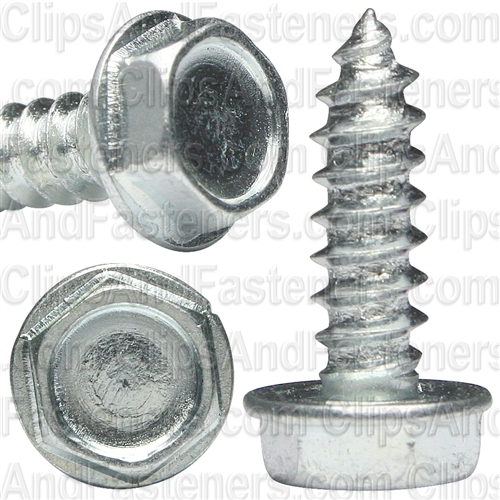 #10 X 5/8 Hex Washer Head Tapping Screw Zinc