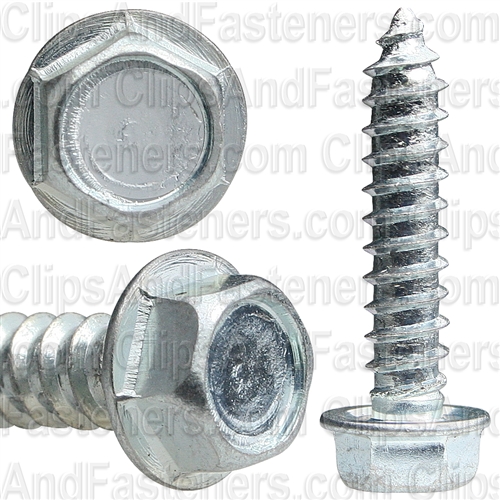 12 X 1 Ind. Hex Washer Head Tap Screw Zinc