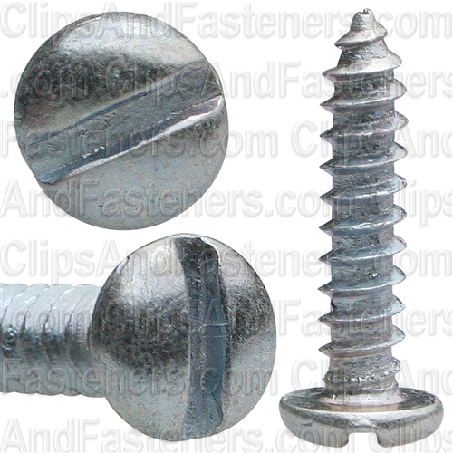 #4 X 1/2" Zinc Slotted Pan Head Tapping Screws
