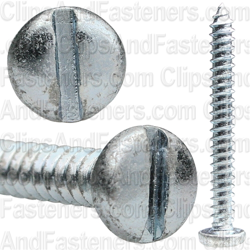 #8 X 1-1/2" Zinc Slotted Pan Head Tapping Screws