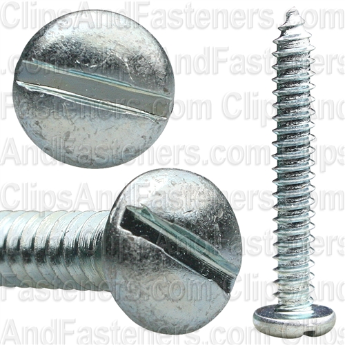 #14 X 1-3/4" Zinc Slotted Pan Head Tapping Screws