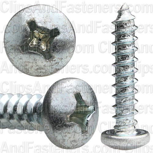 14 X 1 1/4 Phillips Pan Head Tap Screw Zinc