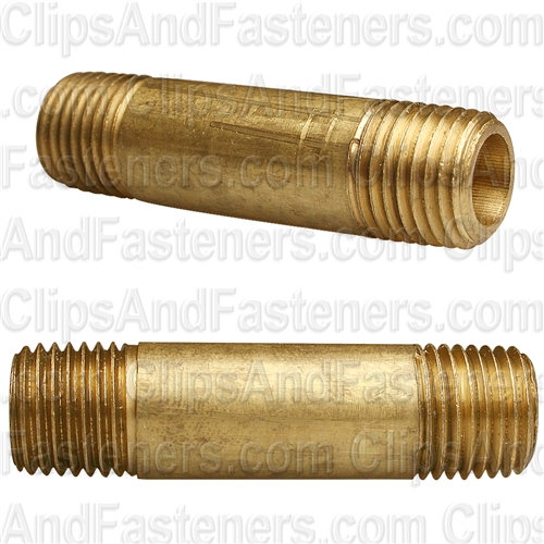 Brass Long Nipple 2 Length 1/4 Thread