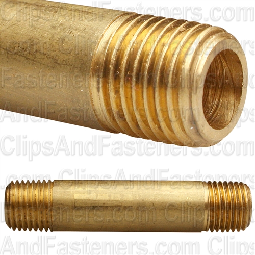 Brass Long Nipple 2-1/2 Length 1/4 Thread