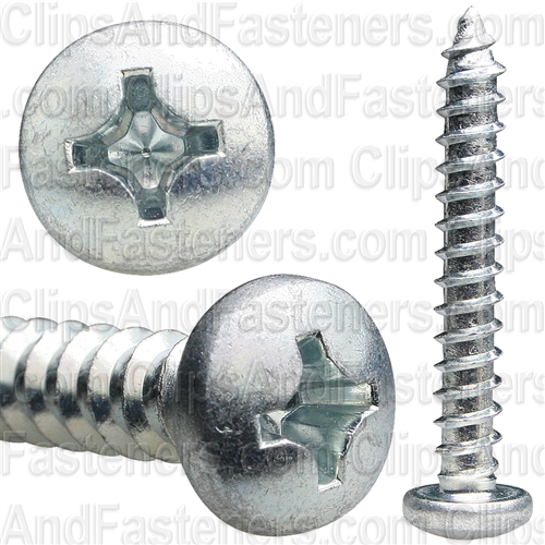 14 X 1 3/4 Phillips Pan Head Tap Screw Zinc