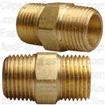 Brass Hex Nipple 1/2" Thread A 1/2" Thread B