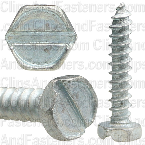 #6 X 3/4" Slotted Hex Head Tapping Screws Zinc