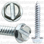 #8 X 1" Slotted Hex Head Tapping Screws Zinc