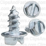 8 X 3/8 Slotted Hex Washer Head Tap Screw Zinc