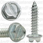 8 X 3/4 Slotted Hex Washer Head Tap Screw Zinc