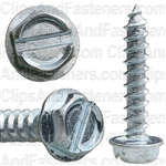 10 X 1 Slotted Hex Washer Head Tap Screw Zinc