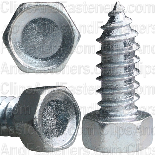 3/8" X 1" Indented Hex Head Tapping Screws Zinc