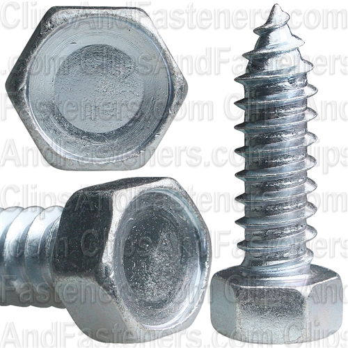 3/8" X 1-1/4" Indented Hex Head Tapping Screws Zinc