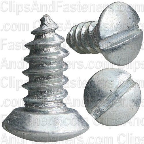 #14 X 5/8 Slotted Oval Head Tapping Screws Zinc