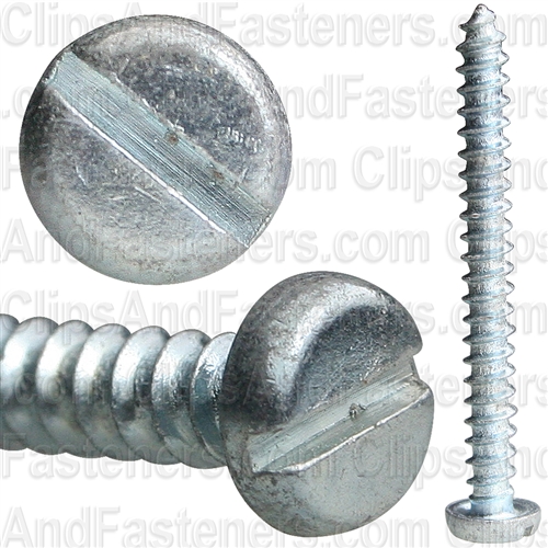 #6 X 1-3/8" Zinc Slotted Pan Head Tapping Screws