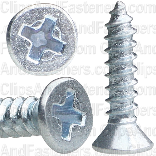 #4 X 1/2" Phillips Flat Head Tapping Screw Zinc