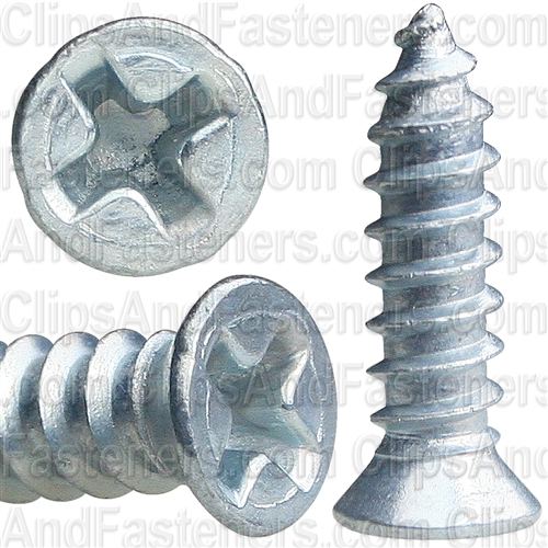 #8 X 5/8" Phillips Flat #6 Head Tapping Screw Zinc