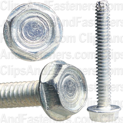 6-32 X 1 Hex Washer Head Thread Cutting Screws Zinc