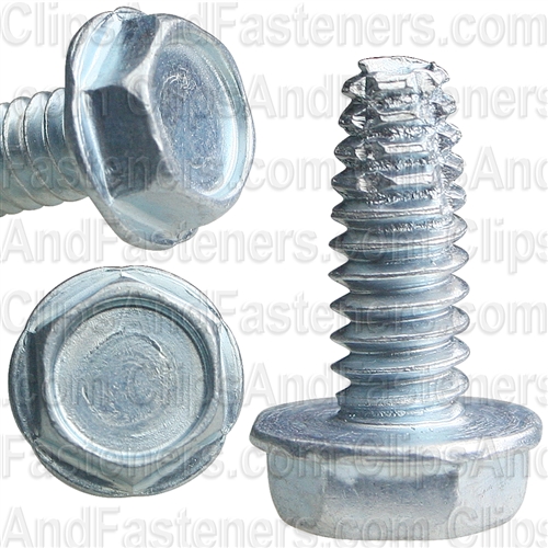 10-24 X 1/2 Hex Washer Head Thread Cutting Screws Zinc