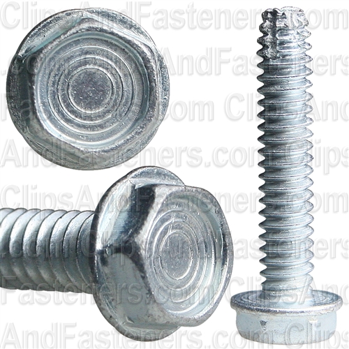 10-24 X 1 Hex Washer Head Thread Cutting Screws Zinc