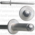 1/8" Aluminum/Steel Panel Blind Rivets 3/16"-1/4" Grip (500) Dome