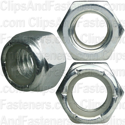 7/16"-14 USS Nylon Insert Lock Nuts Grade 2 Zinc