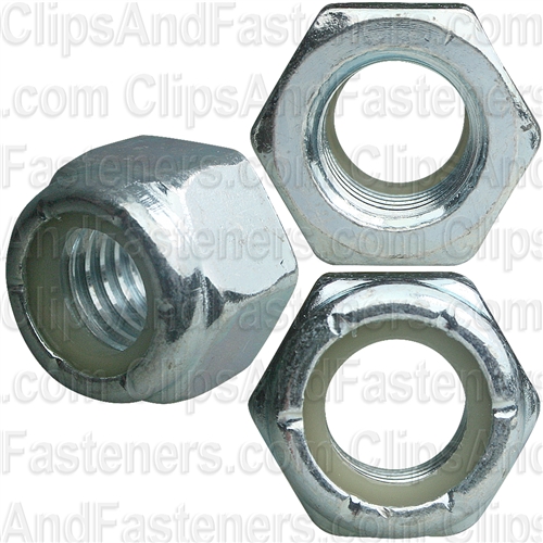 1/2"-13 USS Nylon Insert Lock Nuts Grade 2 Zinc