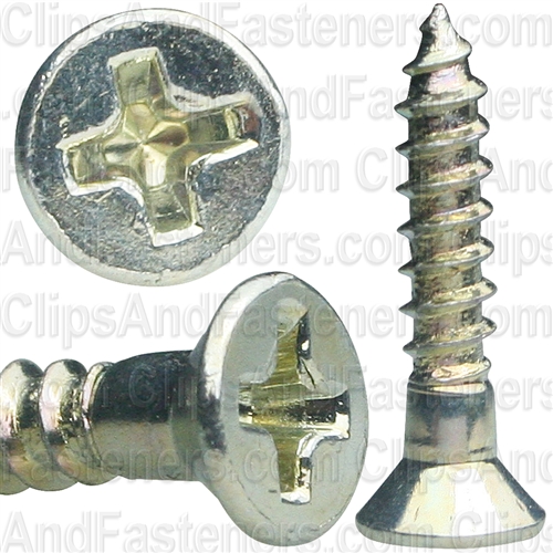 6 X 3/4 Phil Flat Hd Wood Screw Zinc