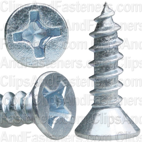 10 X 3/4 Phil Flat Hd Wood Screw Zinc