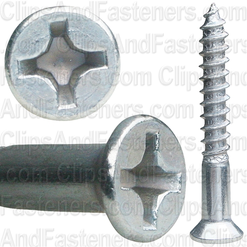 10 X 1 1/2 Phil Flat Hd Wood Screw Zinc