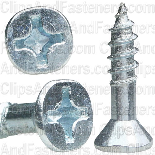 #12 X 1 Phillips Flat Hd Wood Screw Zinc