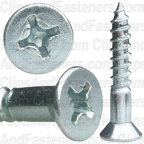 14 X 1 1/2 Phil Flat Hd Wood Screw Zinc