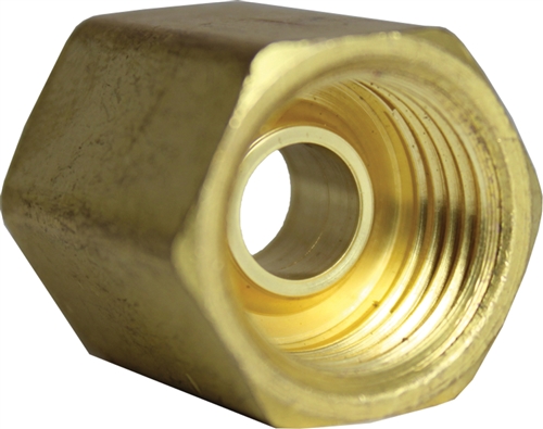 (5) 3/8" x 5/8" x 18 Inverted Flare Brass Union