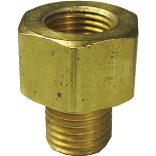 1 Brass 1/4"(7/16"-24) Female Invert Flare x 1/4"(7/16"-20) Male Surface Seal Adapter