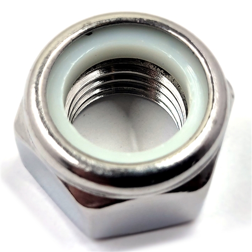 M12-1.25 Hex Flange Nut with Nylon Insert, Non Serrated, Steel