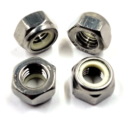 M12-1.25 Hex Flange Nut with Nylon Insert, Non Serrated, Steel