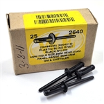 CLEARANCE Plastic Blind Rivet - Black 5mm Hole Size 9mm Head Diameter Panel Range 3mm-4mm GM & Chrysler