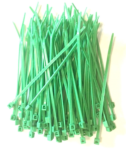 100 4" Green Nylon Wire Cable Ties 18 Lbs