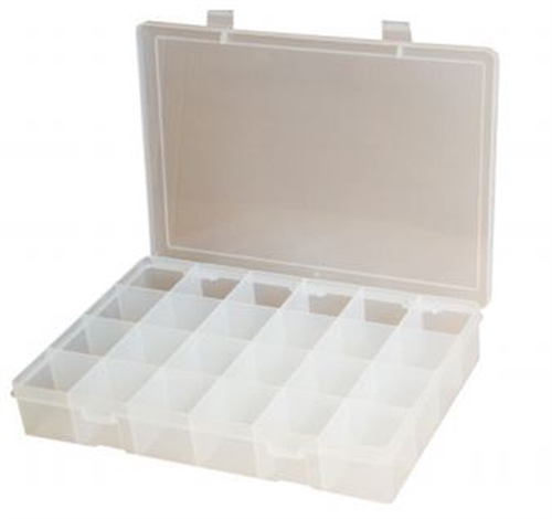 Durham Mfg LP18-CLEAR 18 Compartment Box, 13-1/8 inchw x 2-5/16 inchh