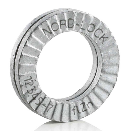 Wedge Locking Washer, Carbon Steel, Zinc Flake Coated, 1/2", 10 Pack
