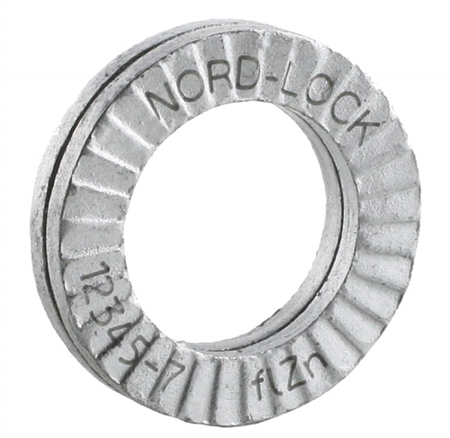 Wedge locking washer Carbon Stl Zinc flake coated through hardened M4 (#8) 20 glued pairs/pack