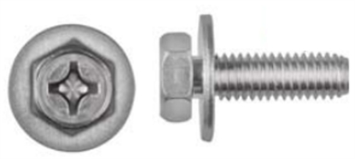 Stainless Steel Phillips Hex Head License Plate Screws