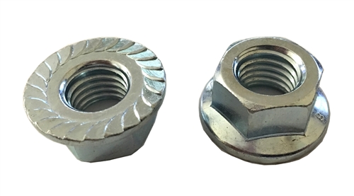 M14 - 2.0 Hexagon Flange Nut - With Serrations  Class 8 Zinc. DIN 6923 / ISO 4161